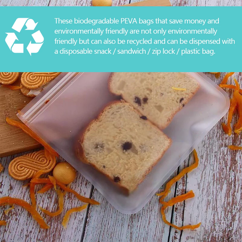 10/20pcs Reusable Food Storage Bags Leakproof Food Bags Lunch Bag Multipurpose Gallon Freezer Bags for Frozen Meat Vegetables