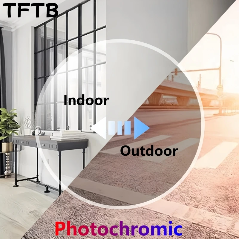 TFTB 1.56/1.61/1.67/1.74 Photochromic lenses Anti-reflection Anti-scratch Anti-ultraviolet HMC Coating CR39 Resin Optical Lenses