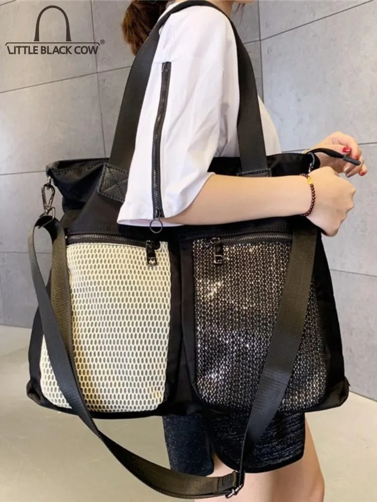 Panelled Colors Design Women Casual Tote New Summer Nylon Bag High Capacity Single Shoulder Shopping Fashion Messenger Bags |