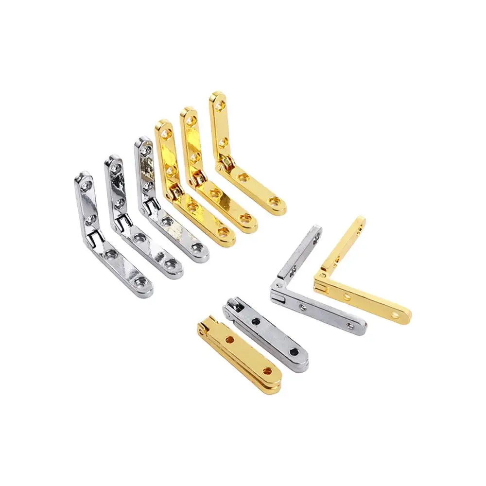 90 Degree Hinges Zinc Alloy Seven-letter Spring Hinge for Wooden Box Gift Wine Jewellery Case Cabinet Furniture Hardware