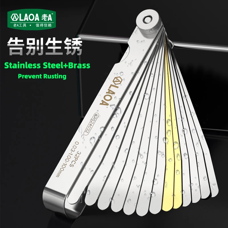 Feeler Gauge Metric Size 0.02-1mm Thickness Gauge Set Valves Foliage of Valves Spark Plug Gap Measurement Probe Gap