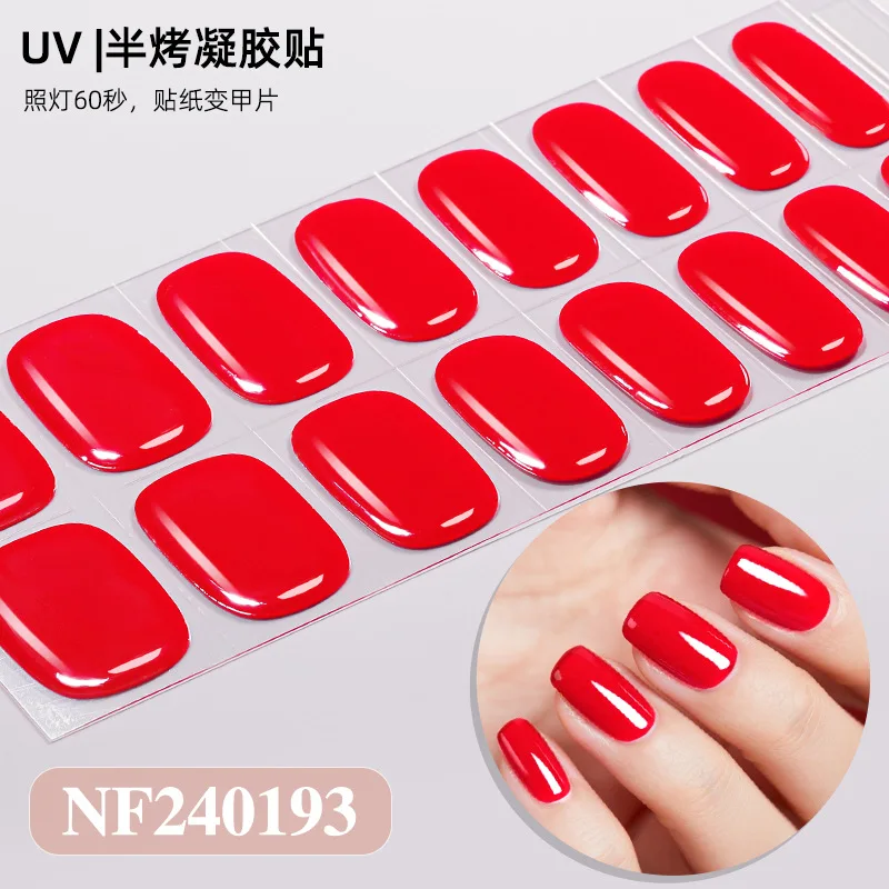 Premium Semi-Cured Nail Wraps Set - Waterproof, Long-Lasting Gel Nail Stickers