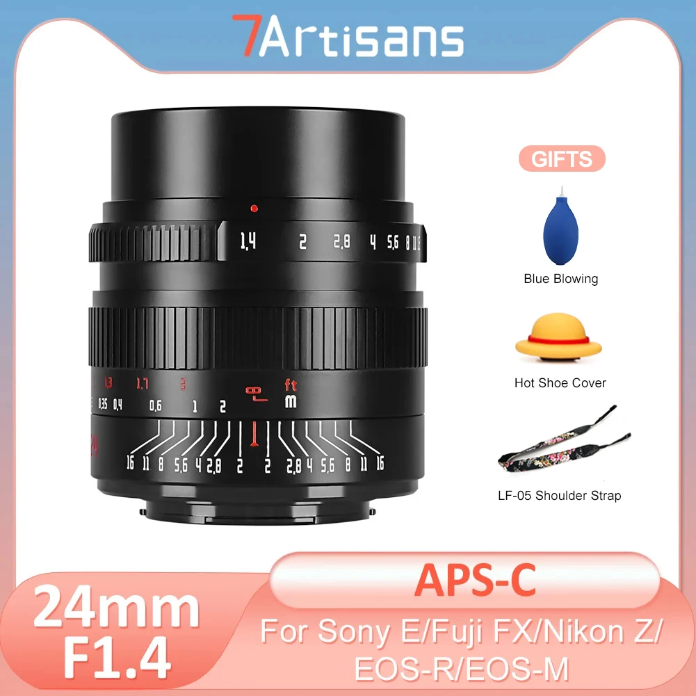 7 Artigiani 24Mm F1.4 Obiettivo Per Fotocamera Mirrorless Ad Ampia Apertura Per Canon Eos M Nikon Z Sony E Canon Rf Fuji Fx M43 Fotocamera Mirrorless