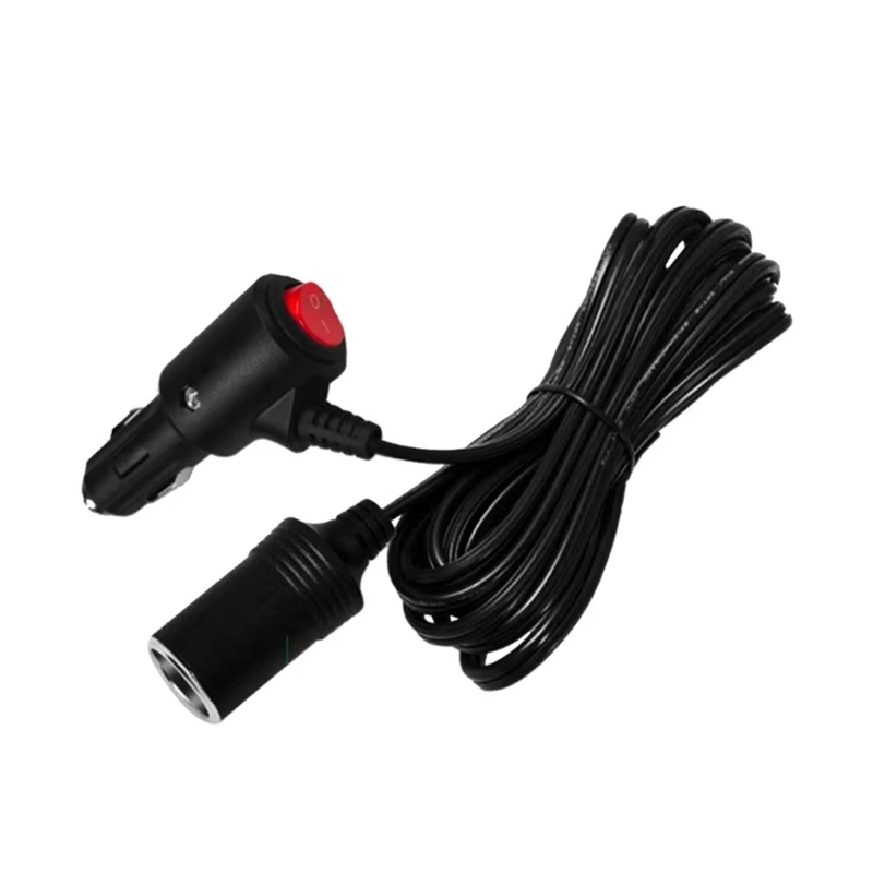 

Heavy Duty 12V/24V Cigarette Lighter Adapter Cable with On/Off-Button Extension Cord Support up to 180W Wide Dropship