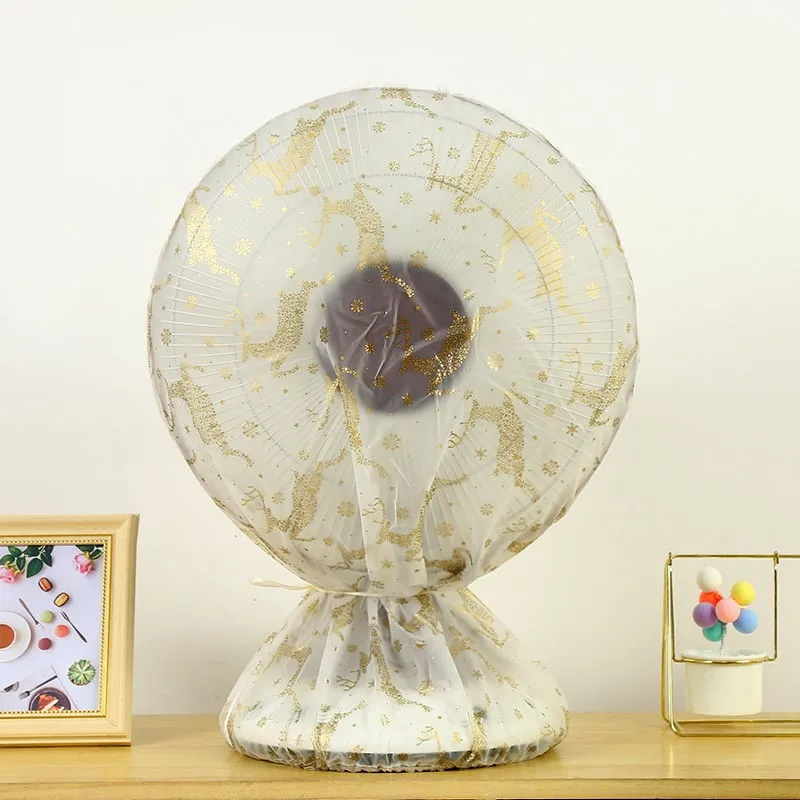 Plastic Printed Floor Standing Fan Cover Fan Dust Cover Transparent Desktop Waterproof Dust Universal Sun ProtectZE856