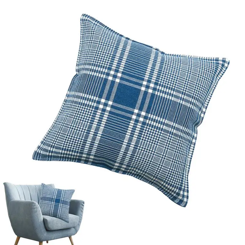 

Plaid Linen Throw Pillow Cases Linen Woven Cushion Cover Pillowcase Home Decor Decorations For Couch Sofa Home Decoration 18 X