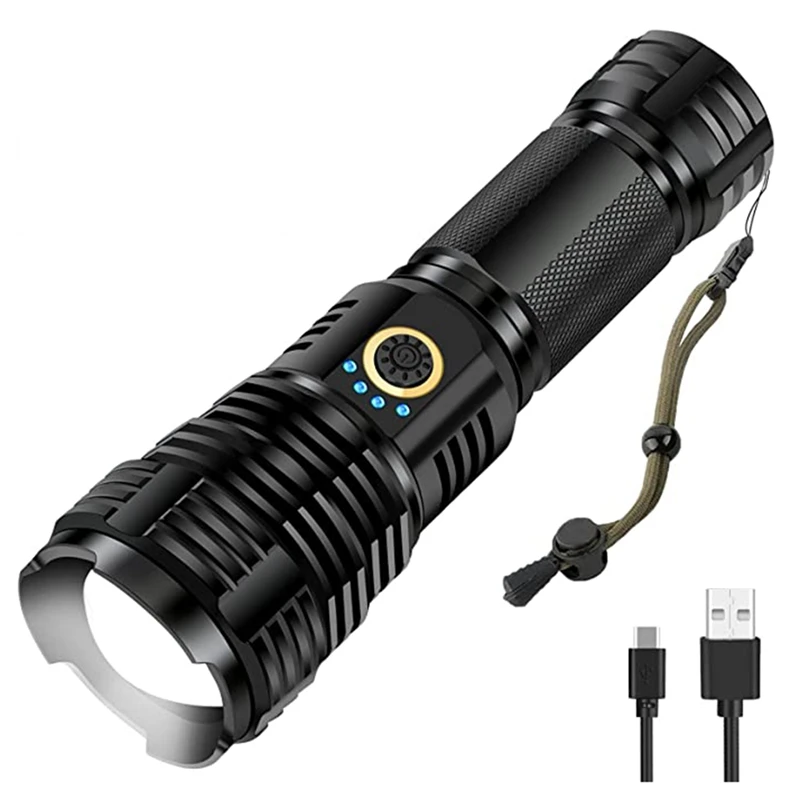 

LED Rechargeable Flashlight Super Bright Flashlight IPX7 Waterproof Flashlight With High Lumens For Camping Emergencies