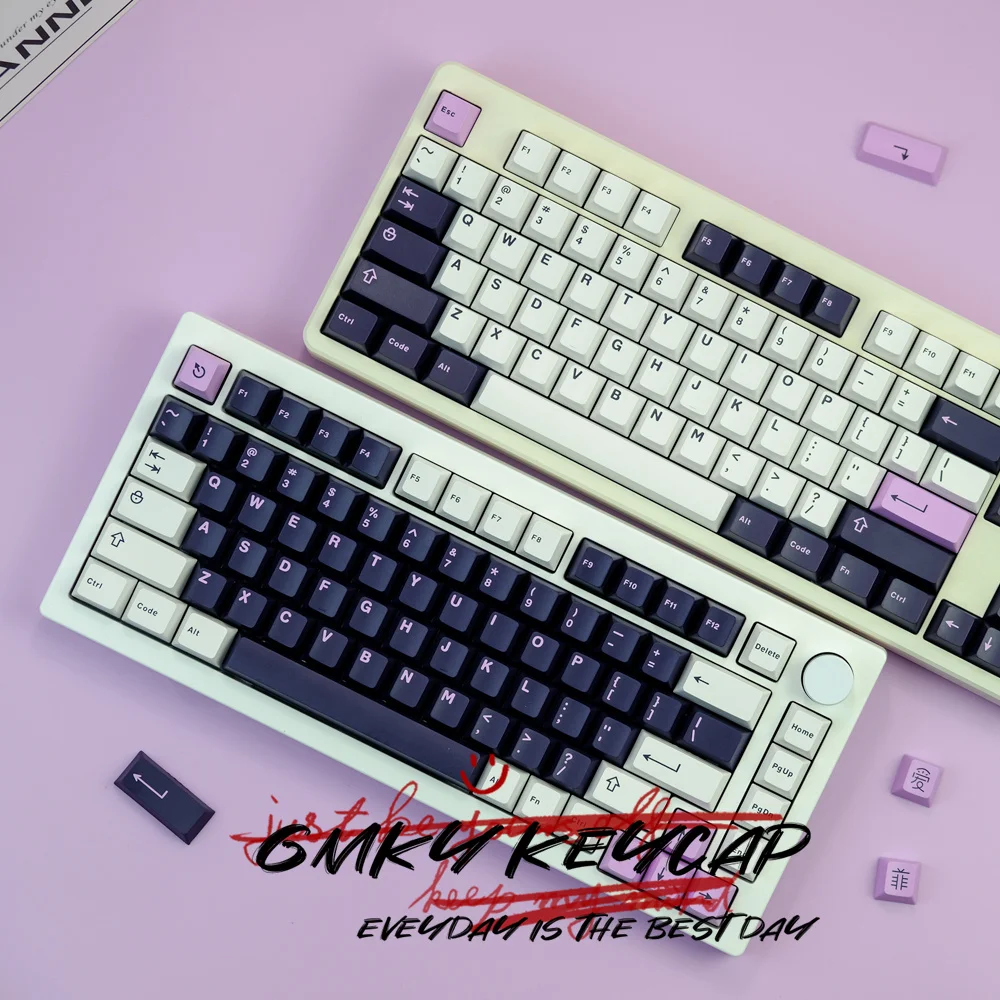 GMKY Amethyst Colors Keycaps Cherry Profile DOUBLE SHOT ABS FONT PBT Keycaps ABS Font for MX Switch Mechanical Keyboard