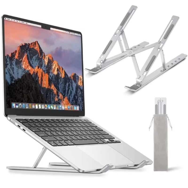 Adjustable Portable Aluminum Laptop Stand - Enhanced Stability and Cooling, Foldable Notebook Holder