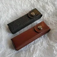 Étui à lunettes presbytes en cuir classique pour hommes et femmes, boîte à lunettes élégante en cuir adaptée aux lunettes plus étroites 3