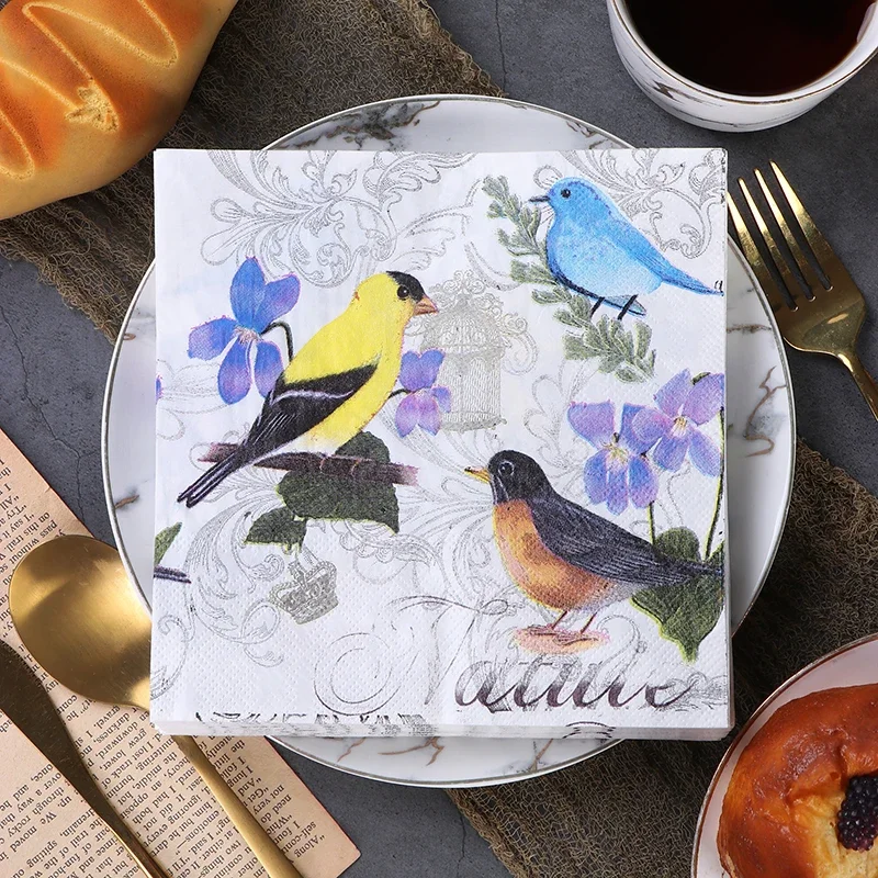 Chinese Flower and Bird Printing Paper Napkin Wedding Foodgrad paper napkins,disposable paper placemats,tissue paper decoration