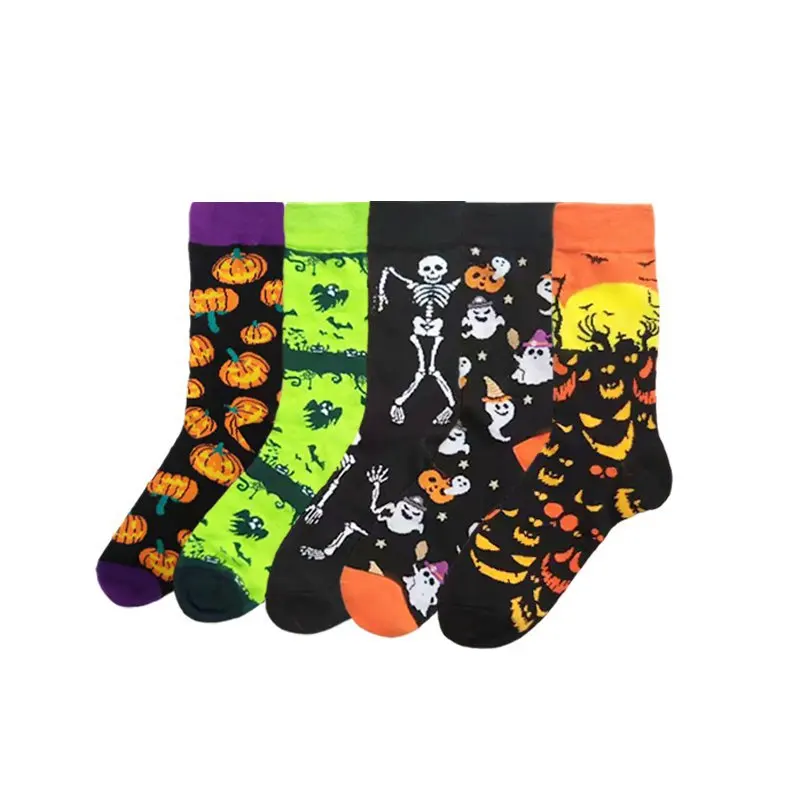 

10 pieces =5 pairs of Halloween pumpkin ghost socks men's socks men's tube socks in Europe and America.