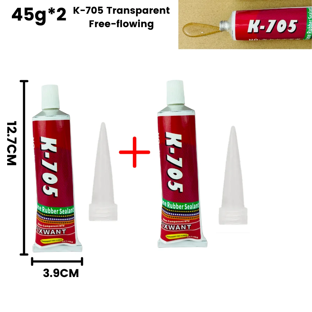 Silicone Industrial Adhesive 45g - High-Strength RTV Sealing Glue for Electronics (Available in Black, White, Transparent)