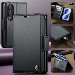 Vintage Magnetic Flip PU Leather Wallet Phone Case with RFID Protection - Galaxy Z Fold 8 Ultra (Light brown)