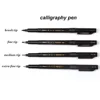 Kit 4pcs Calligraphy Pen Soft Hand Lettering Fineliner Brush Pen Black Ink 2