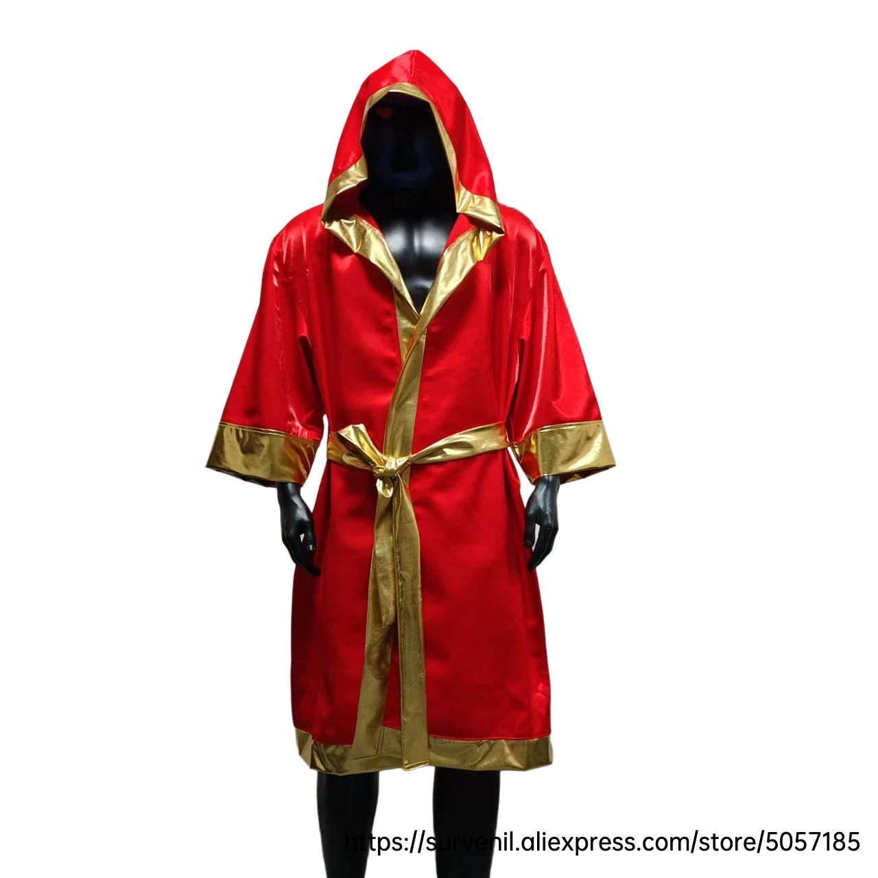 Boxing Robes Men Women Fighter Belted Hooded Kickboxing Boxing Gowns Cloak Blue Black Red Martial Arts Muay Thai Workout Clothes
