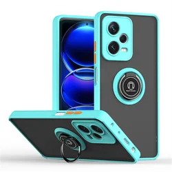 Magnetic Ring Holder Protective Case - Premium Design - Redmi Note 10s (Sky Blue)