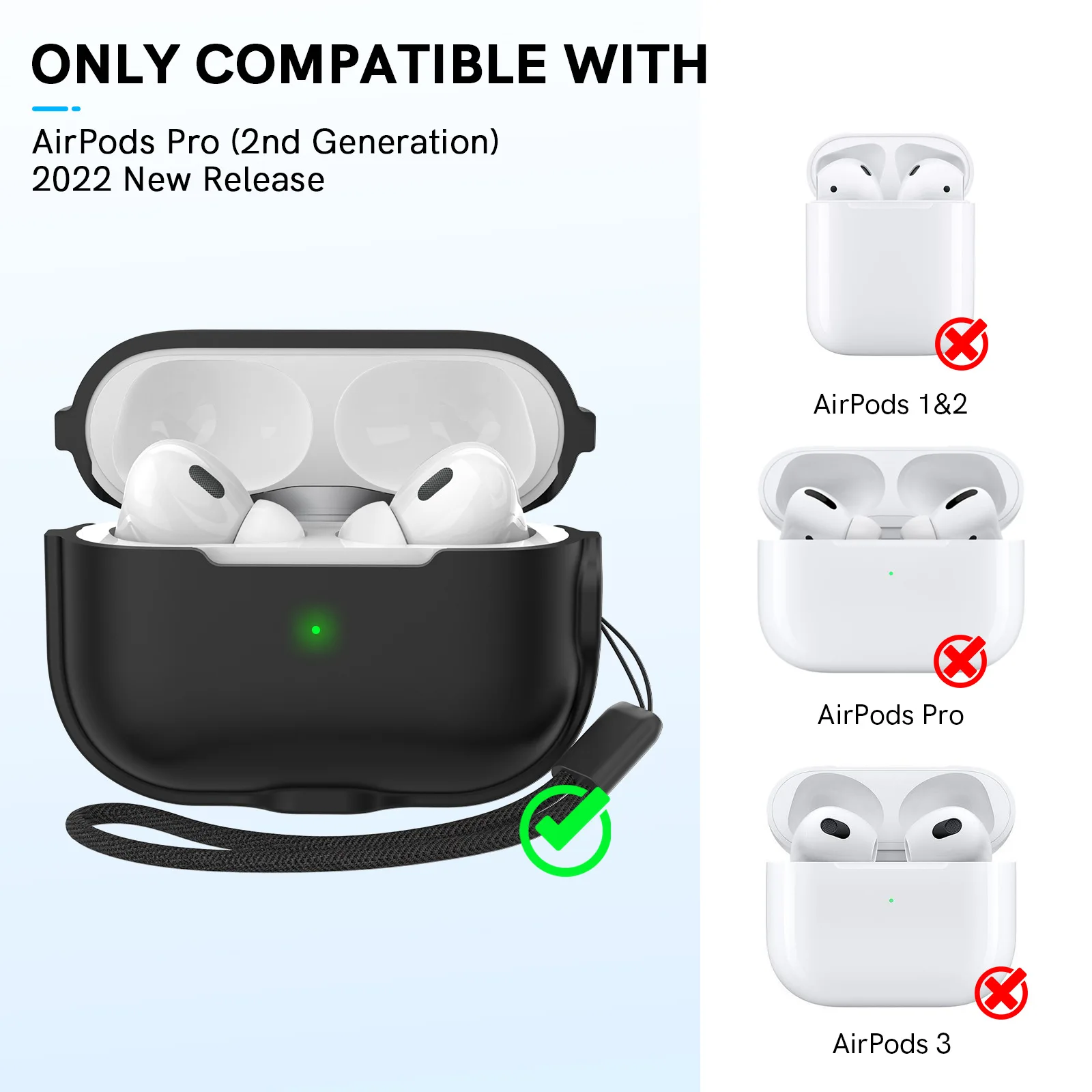 

For Apple AirPods Pro 2 Magnetic Charging Silicone Earphone Case Pro 2 Bluetooth Second Generation Earphone Case