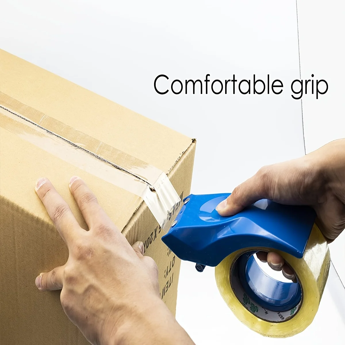 Dispenser per nastro Taglierina in plastica con nastro da traino Porta nastro portatile per cancelleria portatile per avvolgere forniture per ufficio e casa - immagine 4