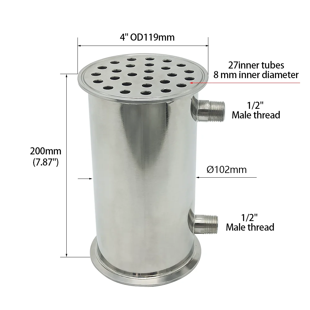 4 palce kondenzátorový, palírně, dephlegmator, 304 nerez ocel, použitý pro měsíční svit alhokol destilace sloup refluxní