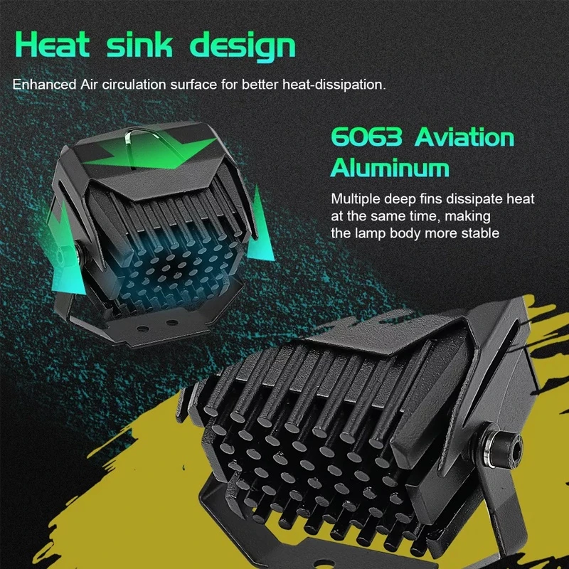Motorcycle Headlight Mini Driving Light V7 LED Hi/Lo Beam Spotlights