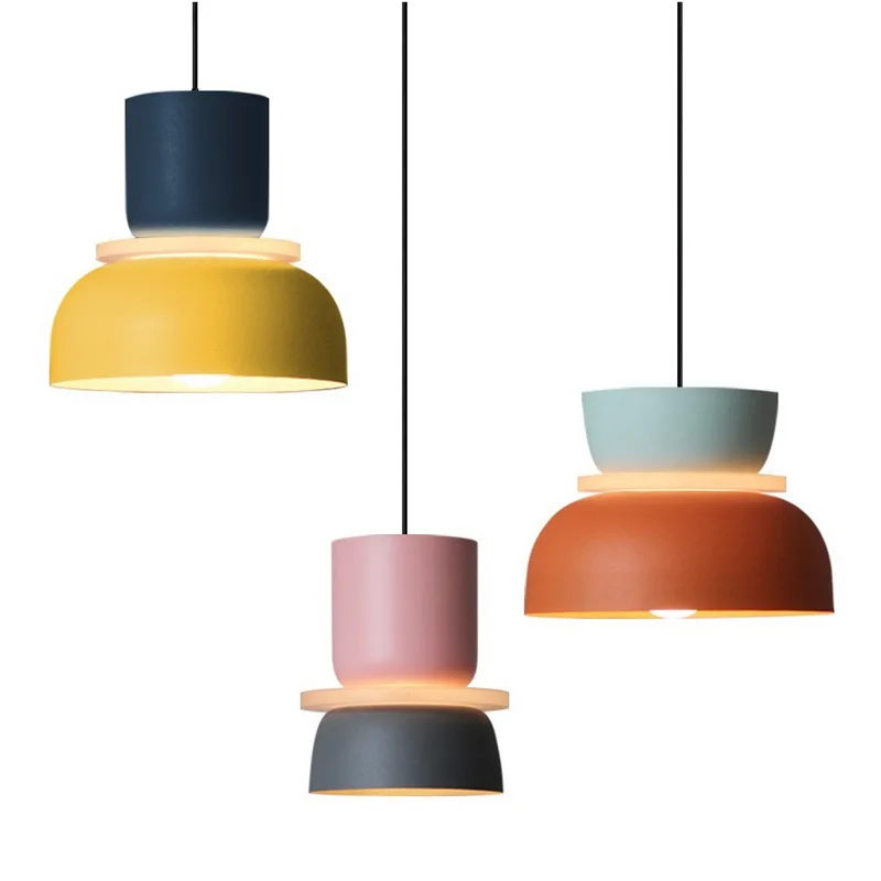 

Modern Macaron Pendant Lamp Led Hanging Suspension Living Study Bar Dining Room Bedside Bedroom Lighting Home Decor Furniture