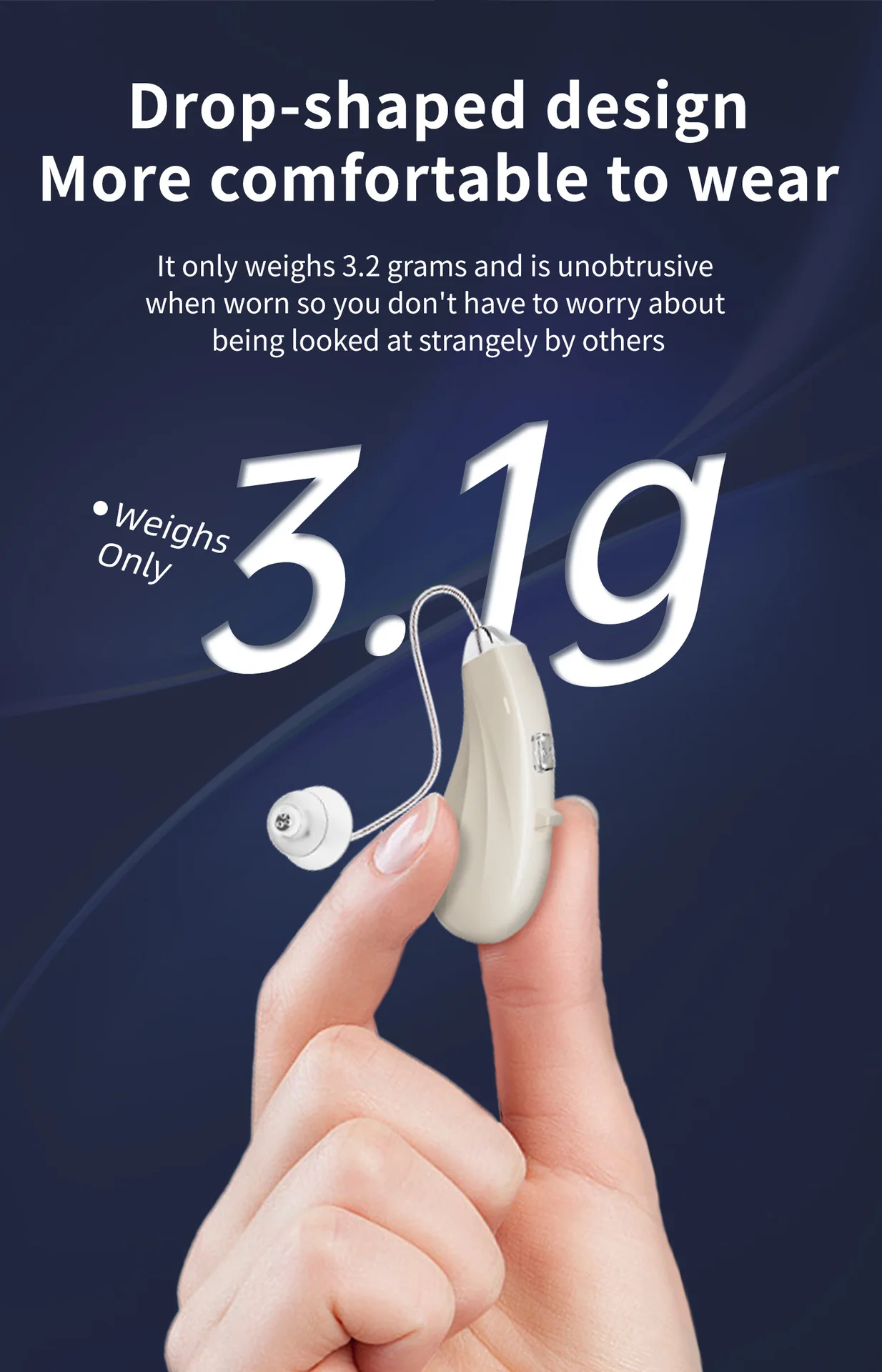RIC Hearing Aid 16-channel Rechargeable Adjustable Tone Digital Sound Amplifier