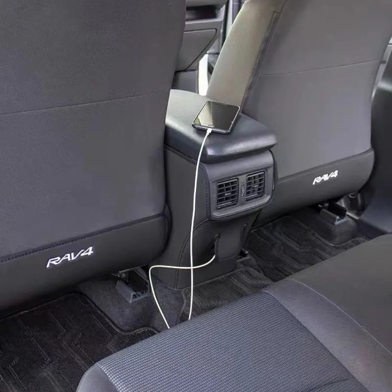 Carbon Fiber Rear Seat Anti-kick Pad Cover Car Styling Anti-dirty Protective Mat for Toyota RAV4 2009-car seat protector