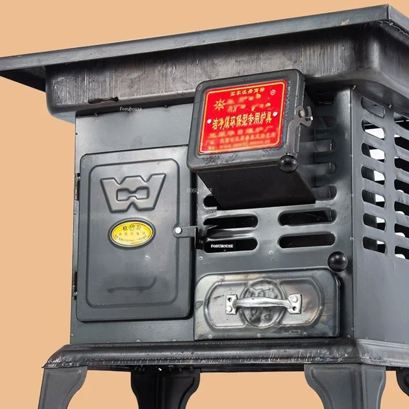 เตาผิงเหล็กหล่อสำหรับใช้ในบ้านและนอกบ้าน ดีไซน์ทันสมัย เหมาะสำหรับเต็นท์แคมป์ปิ้ง เตาเผาไม้สำหรับฤดูหนาว เตาให้ความร้อนขนาด L 1