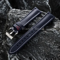 Premium Waterproof Nylon Sailcloth Quick Release Watch Band Strap - 22mm (Blue - White)