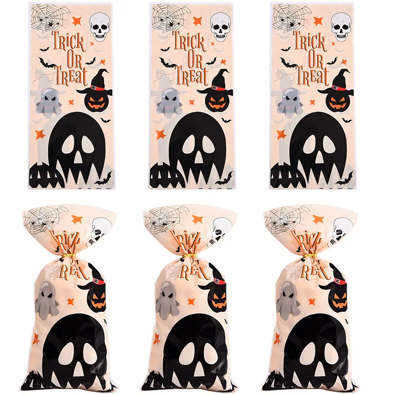 50 stücke Cartoon Geist Kürbis Happy Halloween Süßigkeiten Geschenk Taschen kinder Süßes Oder Saures Taschen Party Dekoration Bevorzugung Geschenk Verpackung Tasche – Detail 5