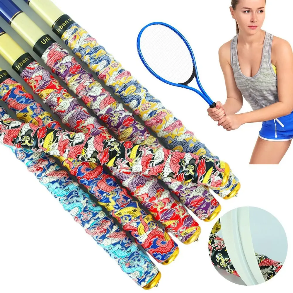 

Chinese Dragon Badminton Racket Overgrips Multi-color Non-slip Grips Tape Shock Absorption Tennis Paddle Racquet Sweatband