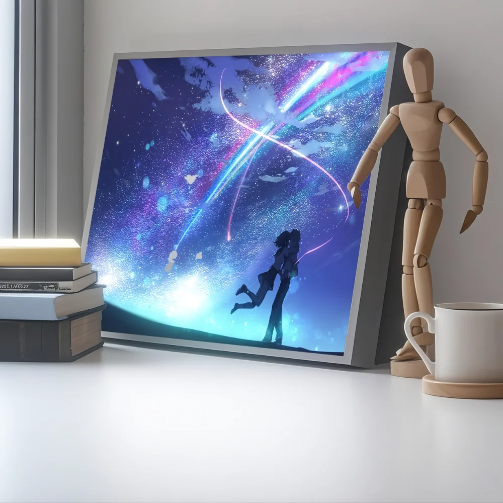 귀하의 이름 애니메이션 빛나는 벽 예술 - 침실 장 3D LED 야간 조명, Kimi no Na wa Lampara de Noche 선물