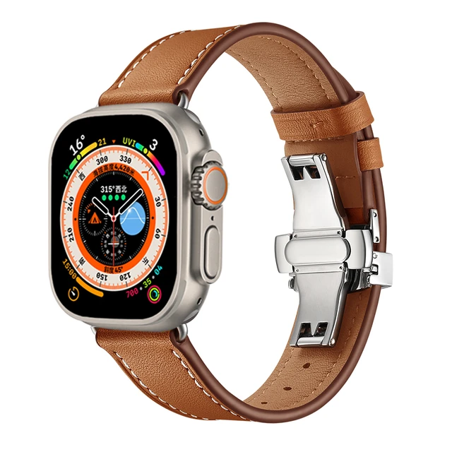 Retro Leather Strap For Apple watch band 44mm 40mm 42mm 38mm wrist  watchband bracelet for iWatch serie 3 4 5 6 se 7 8 41mm/45mm - AliExpress