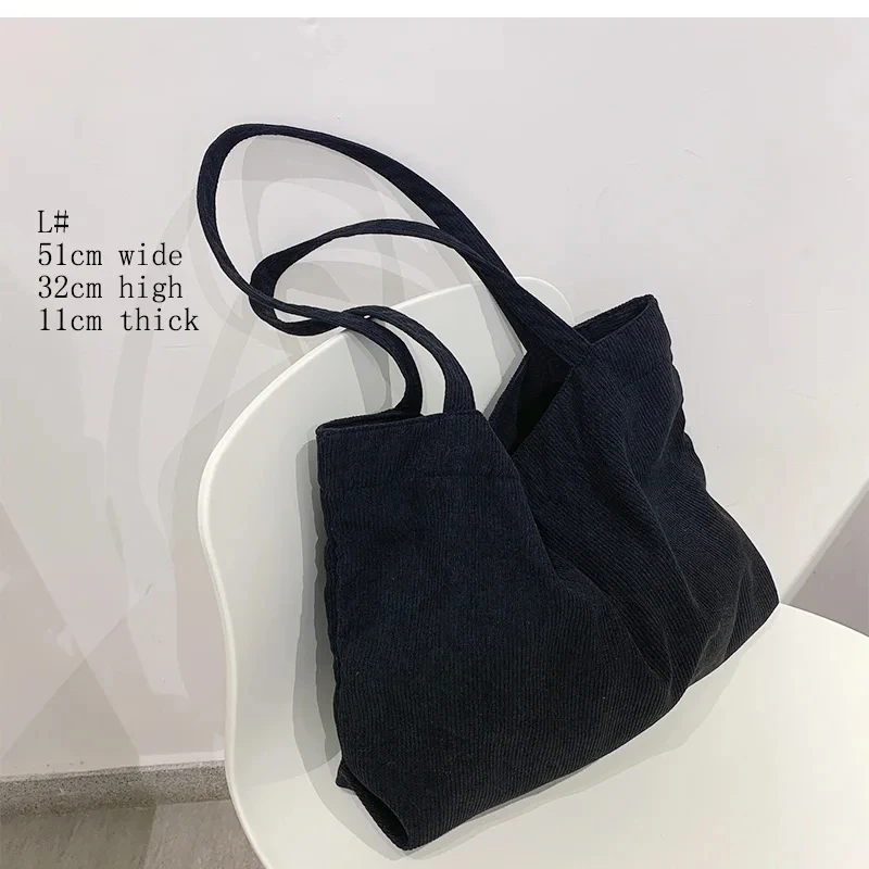 Corduroy Women Shoulder Bag Large Capacity Tote