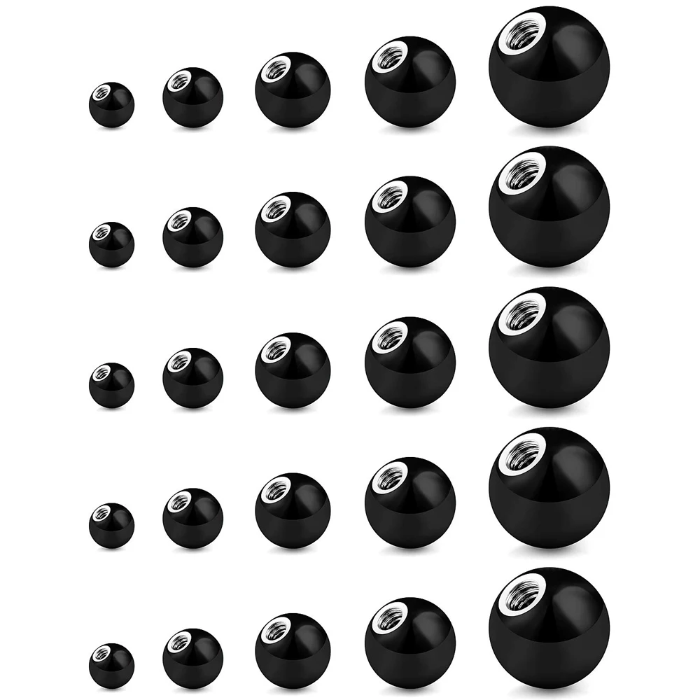 25Pcs 14G 16G Replacement Balls Externally Threaded Surgical Steel