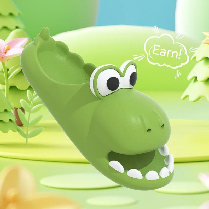 

Women's Cartoon Dinosaur Sandals Indoor Use in Spring Summer Thick Soled Anti Slip Slippers with A Feeling Stepping Feces