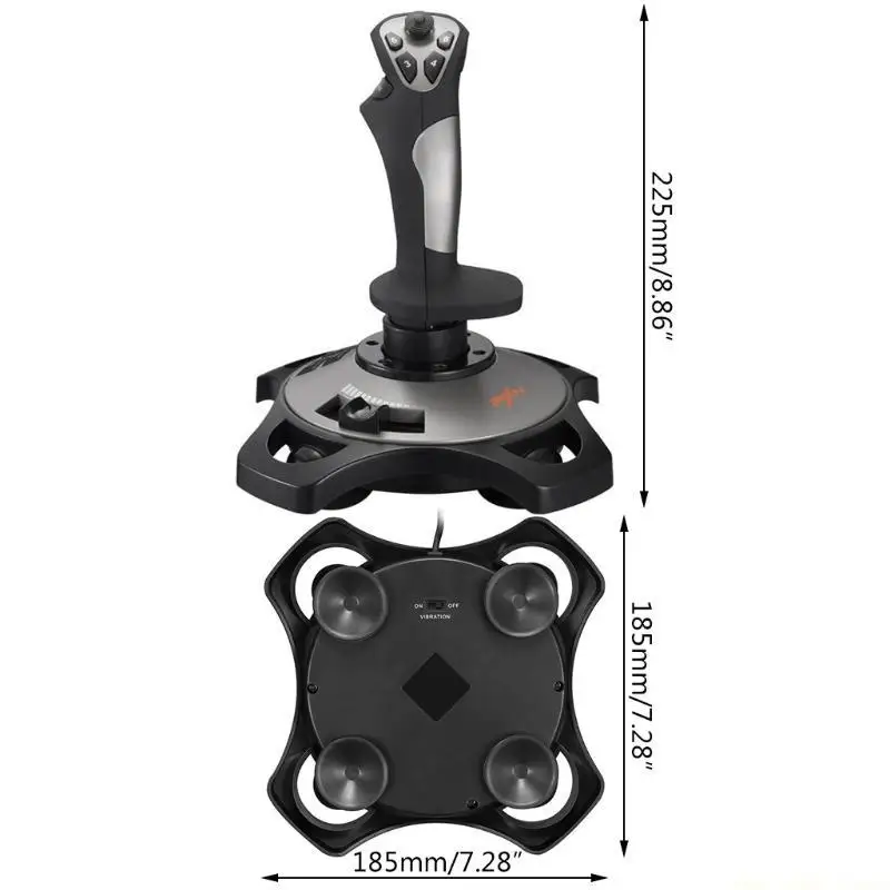 PC용 5V/2A용 USB 충전 케이블이 포함된 F62C 진동 게임 비행 조이스틱