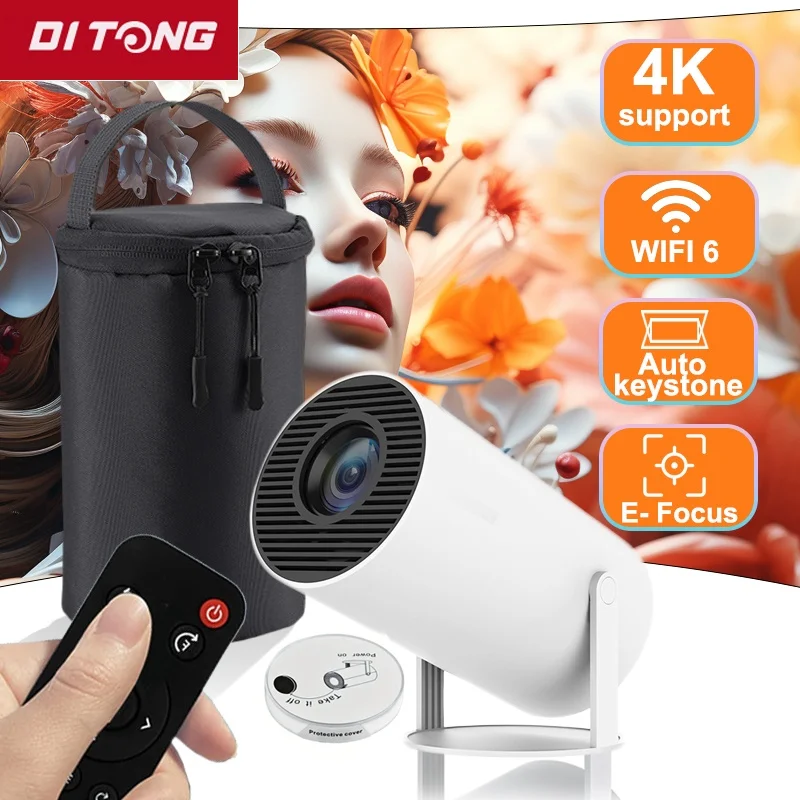 DITONG HY300 Plus Android 4K 1280*720P Dual Wifi 300ANSI Video Cinema Outdoor Portable Home HD LED Projector