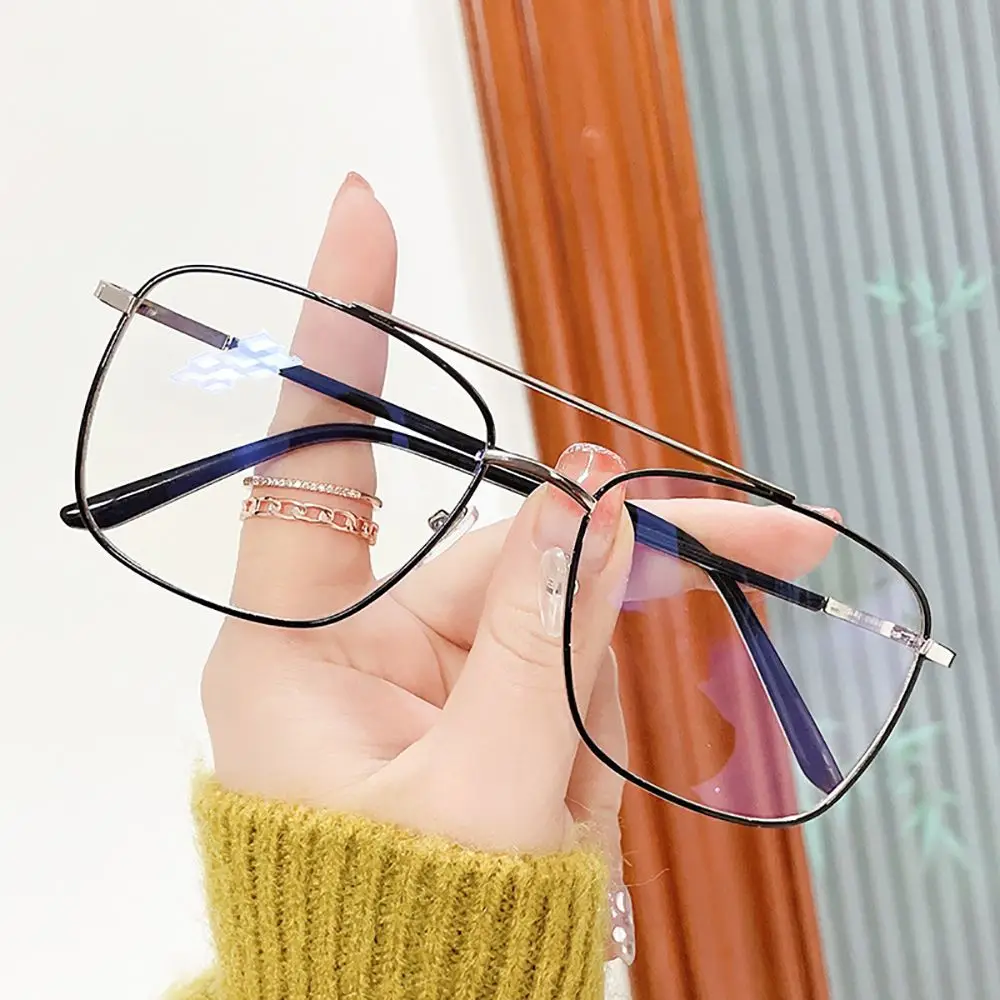 Men's Clear Lens Blue Light Blocking Metal Frame Glasses