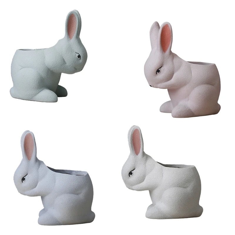 

Cartoon Rabbit Ceramic Succulent Planter Cactus Flower Pot Container Decoration Drop shipping