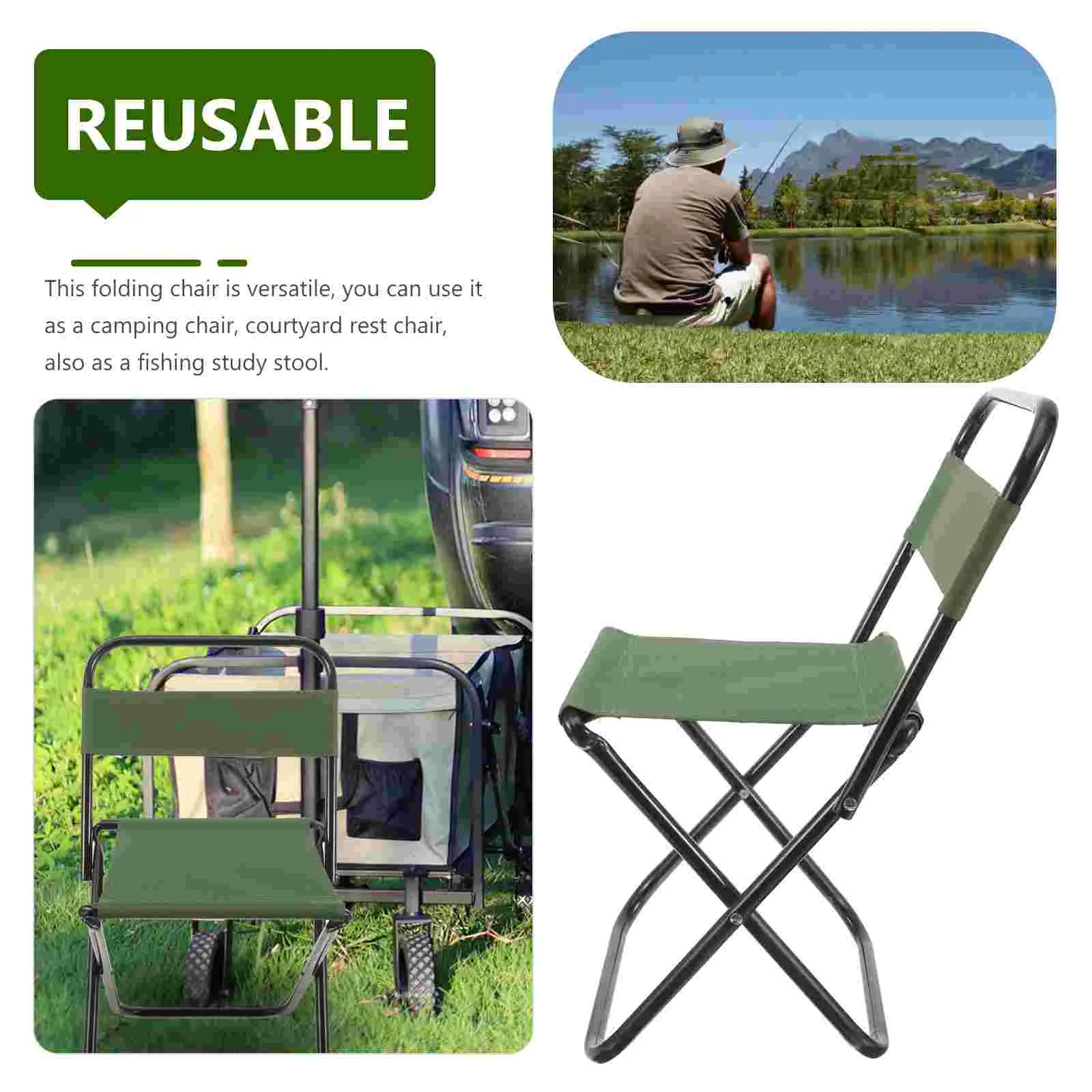 Train Sketching Beach Chair (green) Recliner Compact Camping Folding Outdoor Chairs Cloth Lawn Table