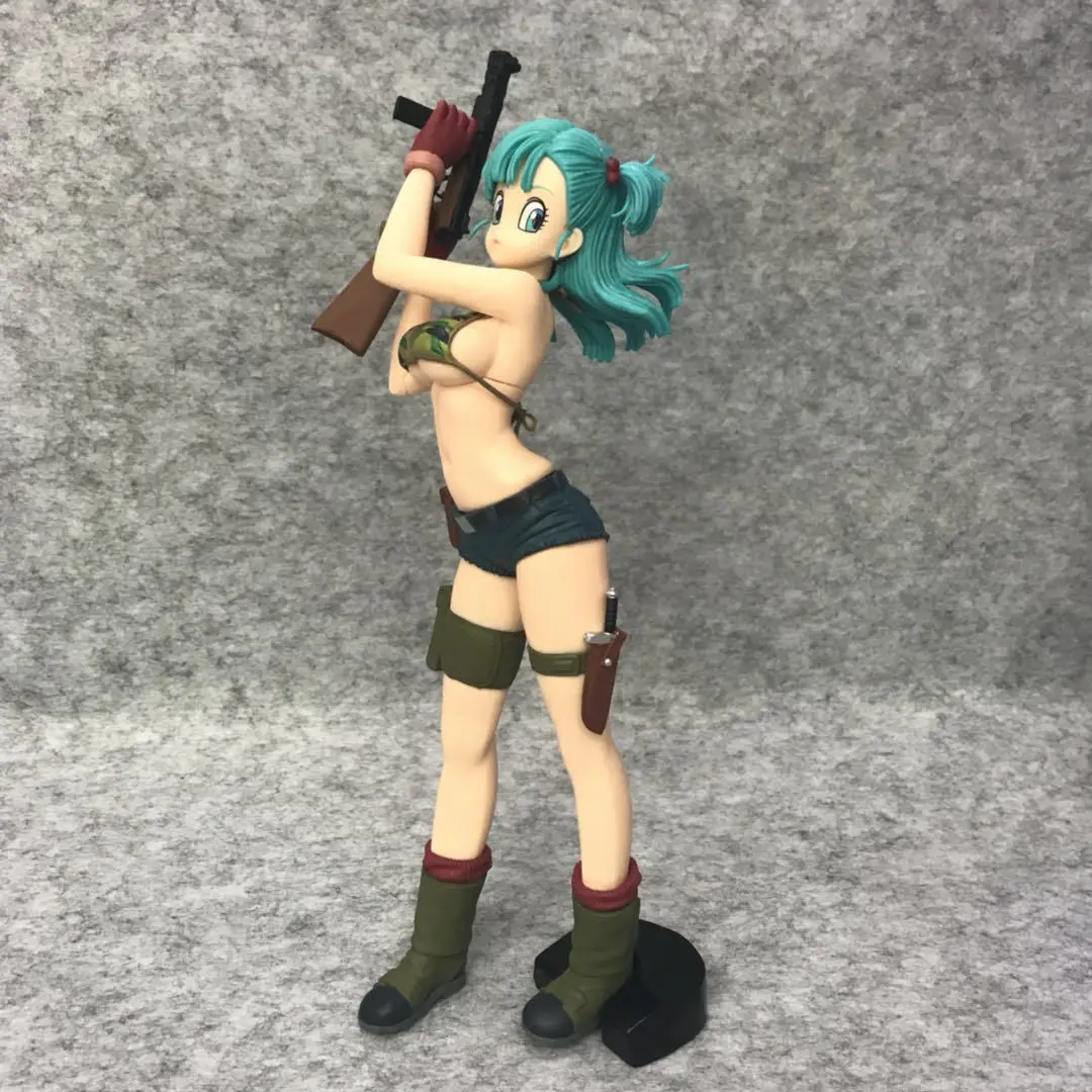 

24cm Dragon Ball Action Figure Bulma Camouflage Cute Glamours Collectible Model Figurine Toys PVC Action Dolls Christmas Gift