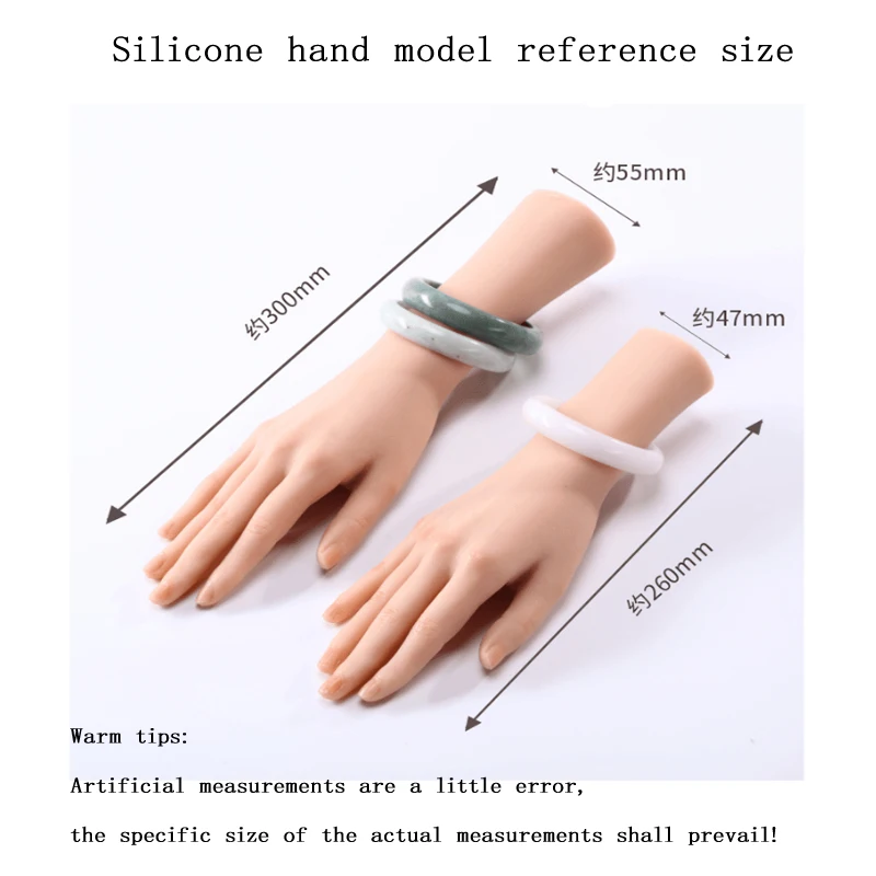 Nail Practice Hand Realistic Silicone Hand Model Female Mannequin Hands  Manicure Art Training Photograph Jewelry Display