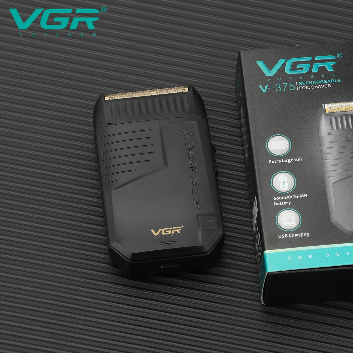Original VGR Professional Electric Shaver for Men Portable Beard Trimmer Rechargeable Razor Men's Shaving Machine V-375