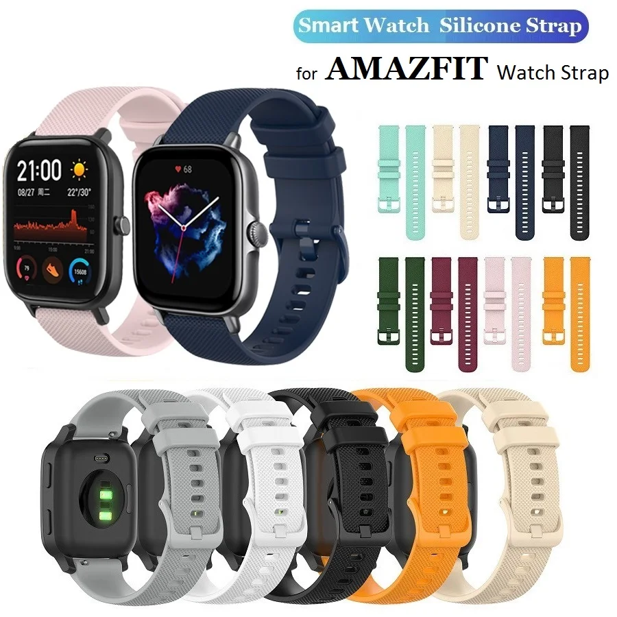 20mm 22mm Watch Strap for Amazfit GTR4 GTR3 GTR 2E GTS3 GTS2 GTS 4 Mini Bip3 U/Pop Pro ZEPP Silicone Bracelet Watchband easyfit sport silicone watchband for amazfit gts 2 mini gtr 2 strap for amazfit gts2 2e bip s u band bracelet accessories