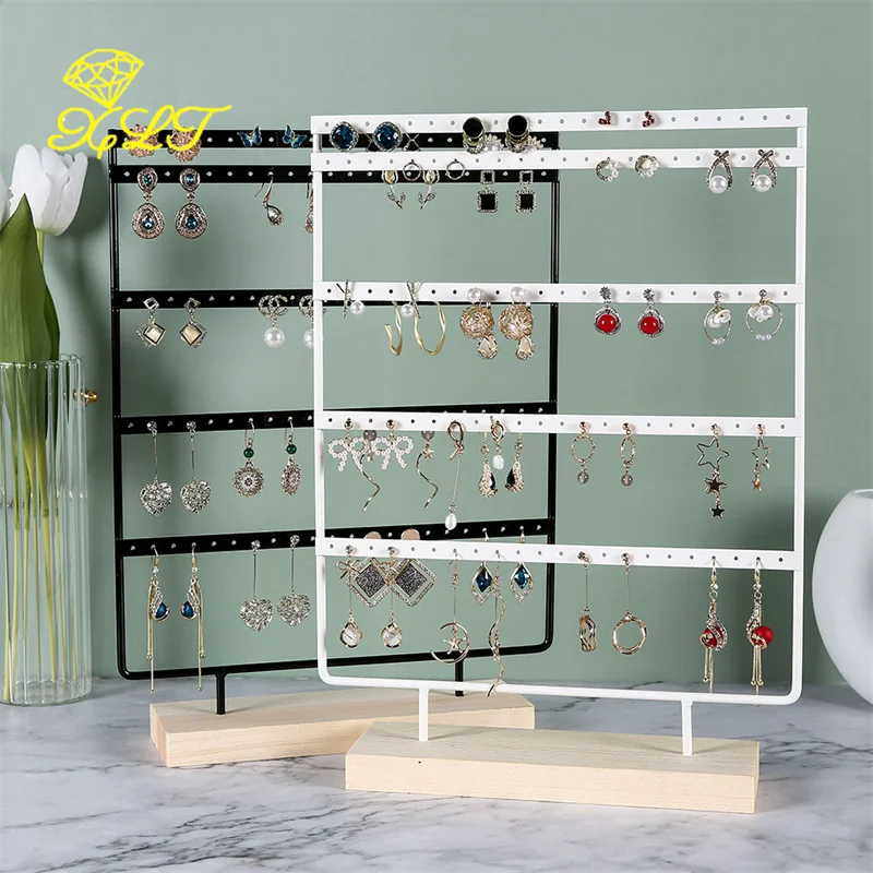 110 Holes Stud Earrings Display Rack Metal Jewelry Stand Holder Earring Showcase Organizers Packaging Display Wholesale earrings stand earring holder display stand with 120 holes 6 tiers jewelry organizers rack with wood base gift