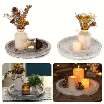 New Wooden Tray Fruit Storage Tray Candle Holder Multifunctional Tray Candle Holder Tray Kitchen Countertops Home Decoration 1