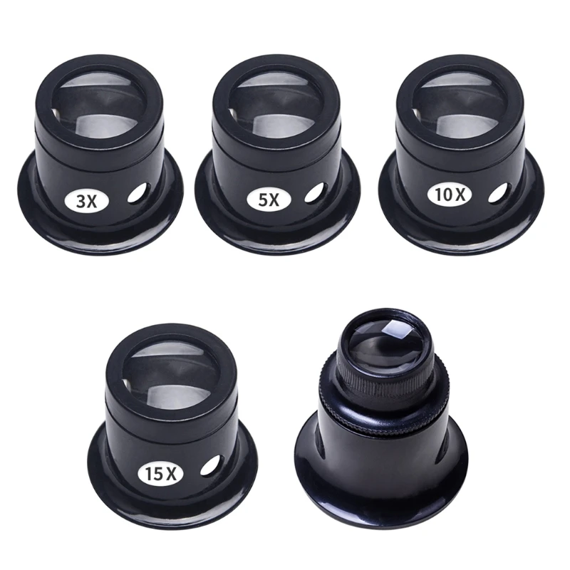 

2024 New Jeweler Watch Magnifier Tool 3X 5X 10X 15X 20X Portable Monocular Glass Loupe Lens for Eye Magnifier Lens
