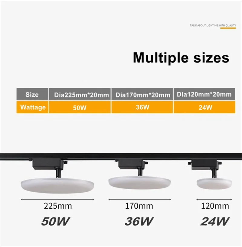 24W 36W 50W Led Track Fill Light Ultra-Thin Round Rotatable Ceiling Rail Track Lighting Floodlight for Clothing Store Cafe Lamps 5